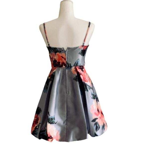Crystal Doll Dress Gray Blue Pink Floral Spaghetti Strap Party Junior Size 3 NEW - Picture 7 of 14